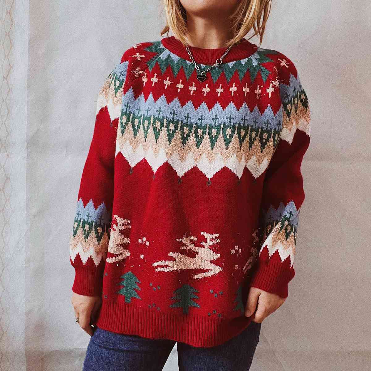 Christmas Element Long Sleeve Sweater - CatConcepts
