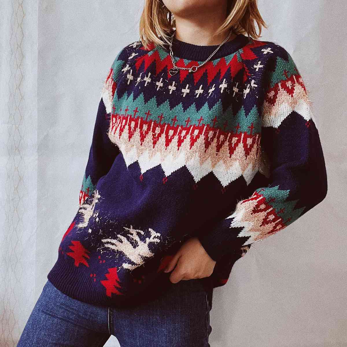 Christmas Element Long Sleeve Sweater - CatConcepts