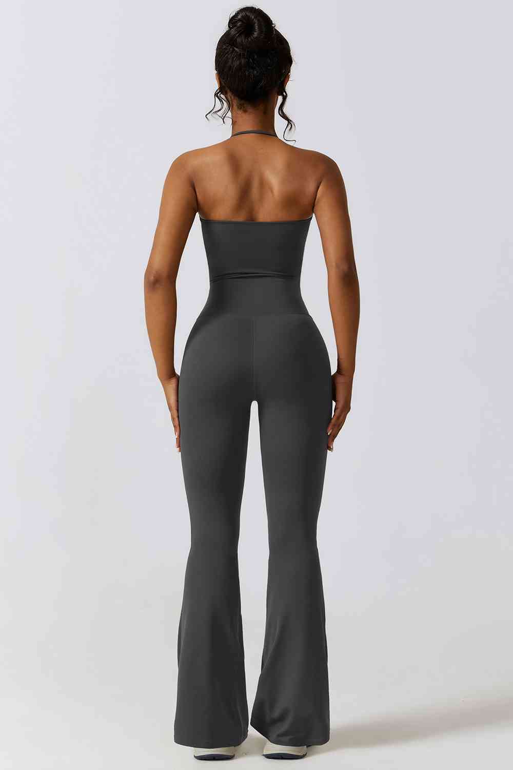 Halter Neck Flare Sport Jumpsuit - CatConcepts