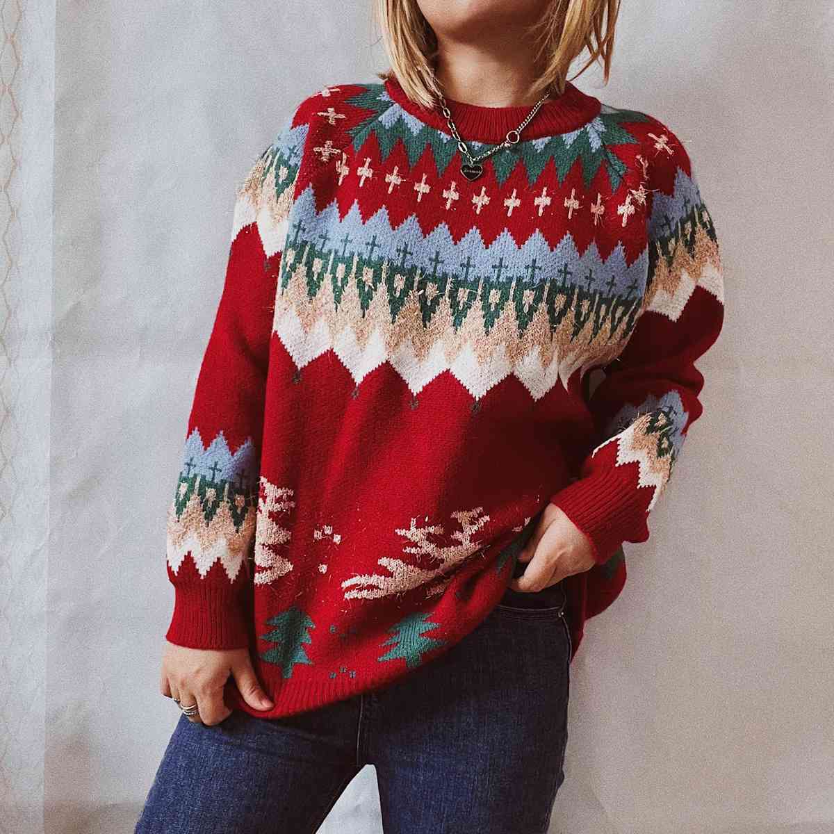 Christmas Element Long Sleeve Sweater - CatConcepts