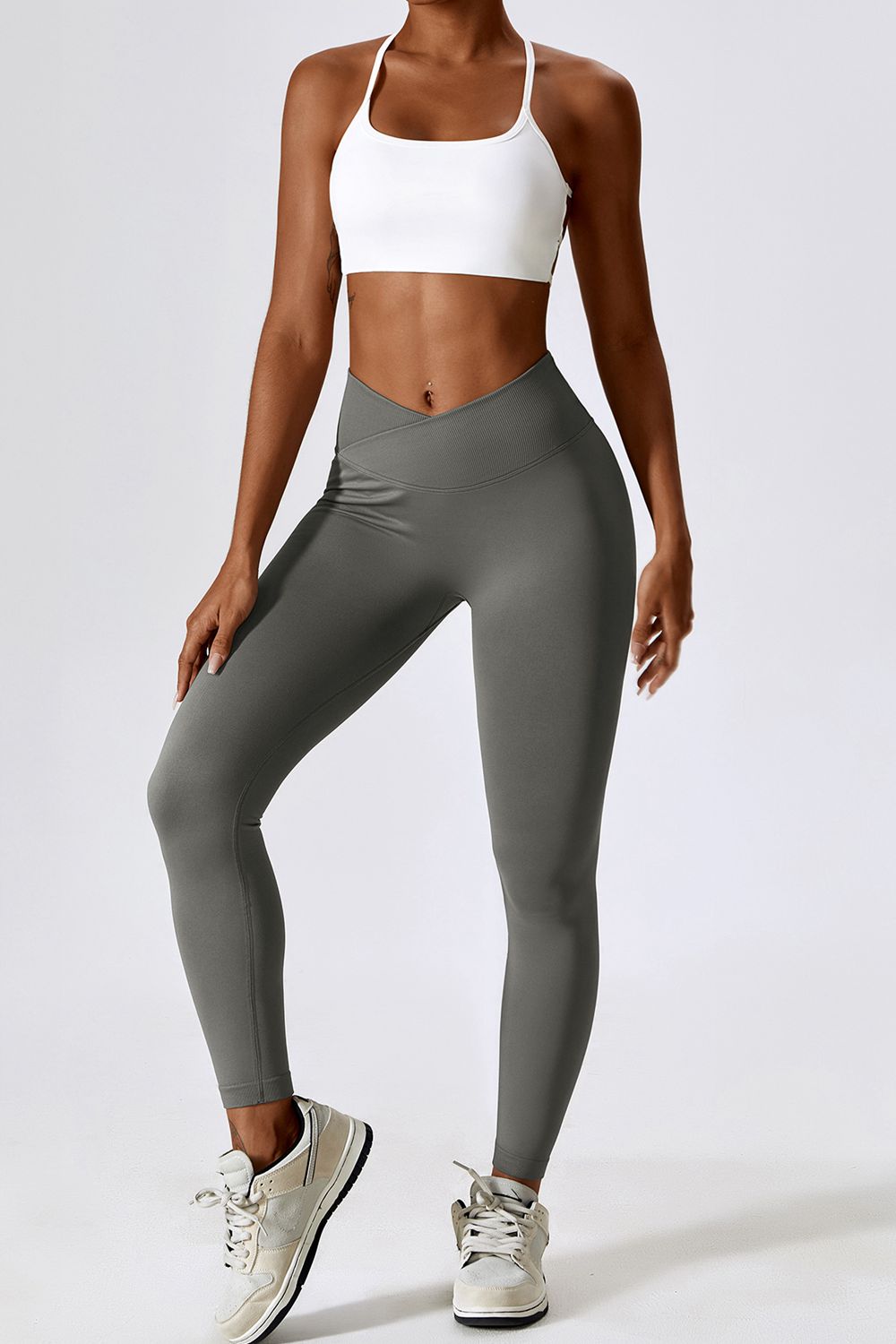 Slim Fit Wide Waistband Sports Leggings - CatConcepts