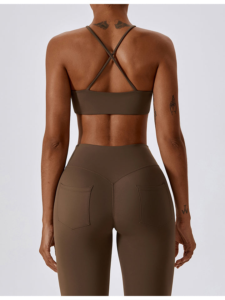 Cropped Halter Neck Sports Bra - CatConcepts