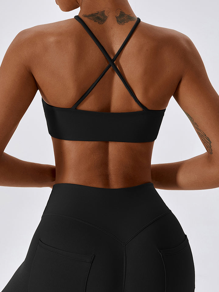 Cropped Halter Neck Sports Bra - CatConcepts