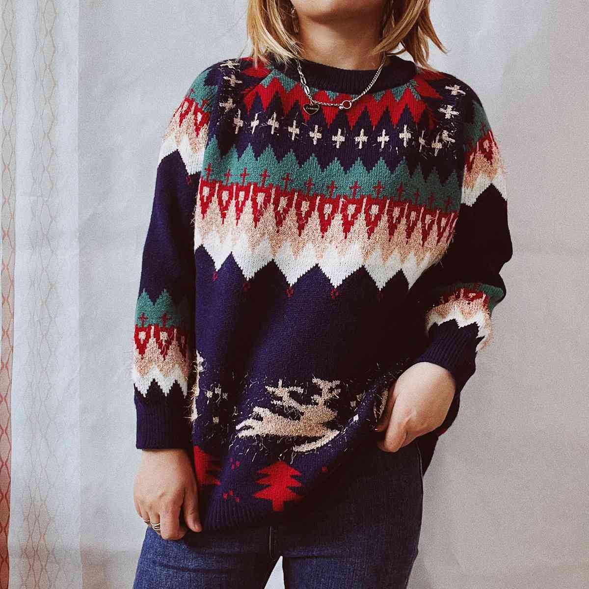 Christmas Element Long Sleeve Sweater - CatConcepts