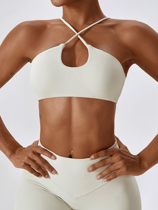 Cropped Halter Neck Sports Bra - CatConcepts