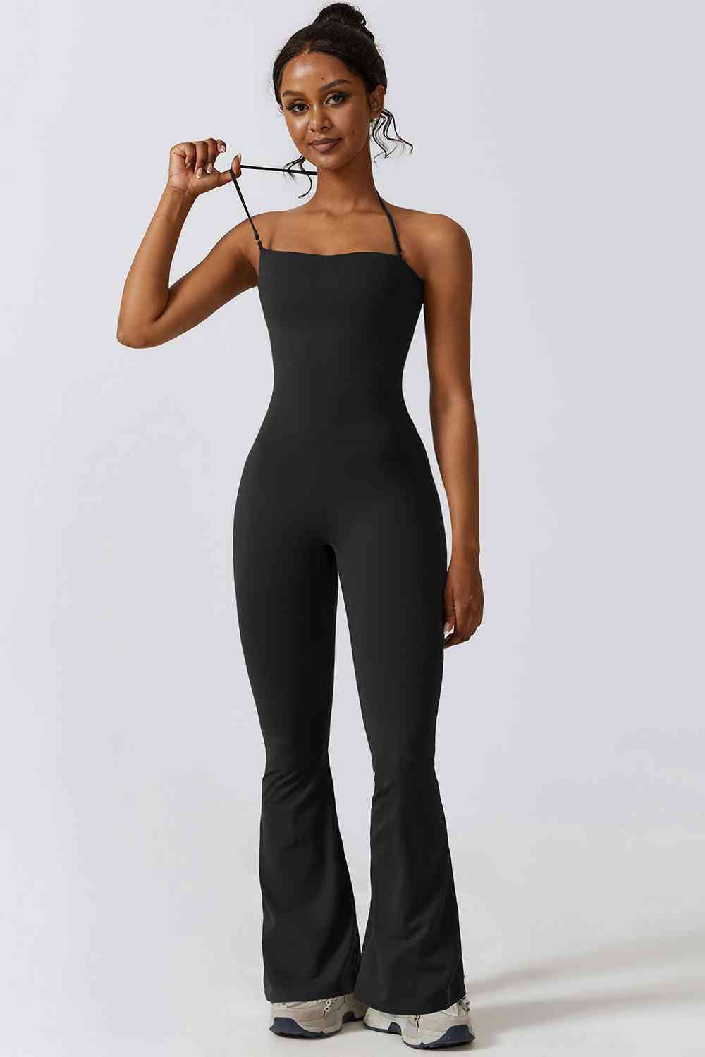 Halter Neck Flare Sport Jumpsuit - CatConcepts