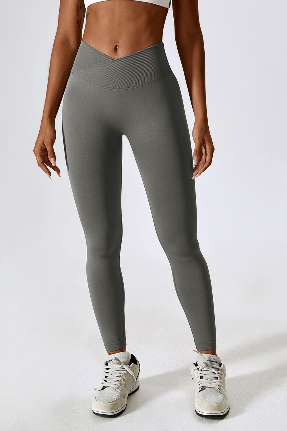 Slim Fit Wide Waistband Sports Leggings - CatConcepts