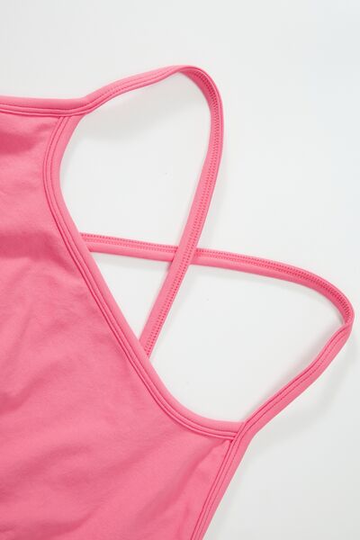 Crisscross Spaghetti Strap Active Bra